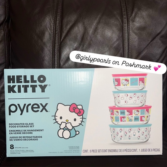 Hello Kitty | Kitchen | Hello Kitty Pyrex Glass Food Storage Set | Poshmark